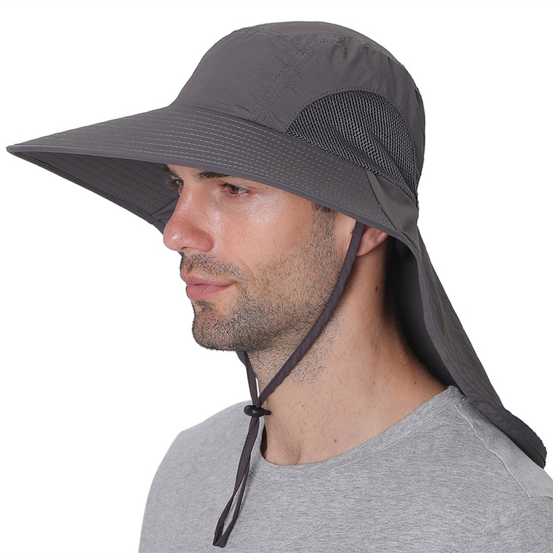 Fishing Cap Wide Brim Sun Hat with Neck Flap for