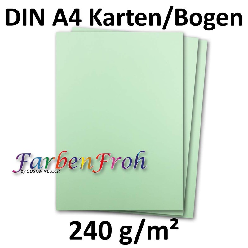25 DIN A4 Papier-bögen Planobogen - mintgrün (Grün) - 240