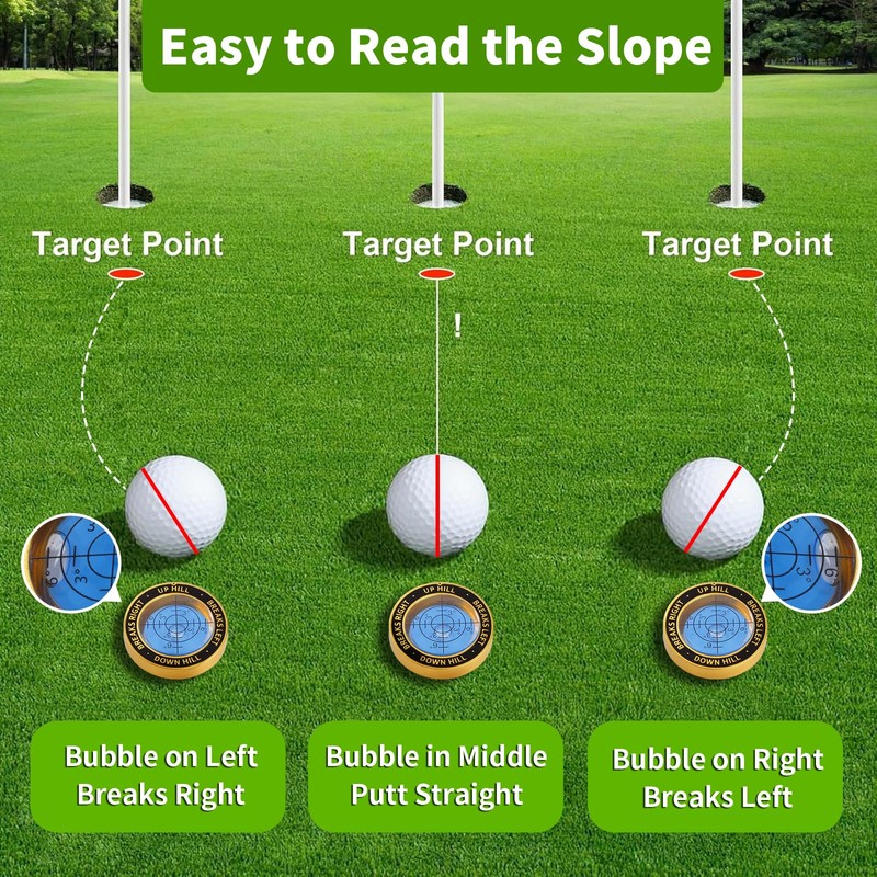 VIGLORY High Precision Golf Green Reader Funny Ball Marker Golf