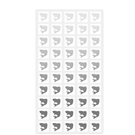 Wedding White Square Meal Choice Stickers for Party Indicator Place Cards (50 Stickers - Fish, Silver)