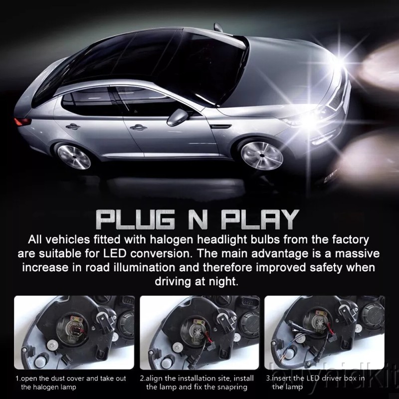 OPT7 JPN 2x H1 LED Conversion Headlight Bulbs Super White