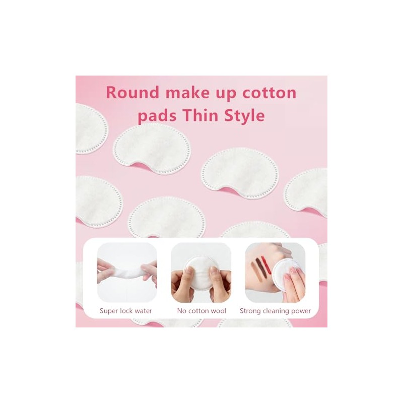 Cotton Rounds 150 almohadillas desmaquillantes en caja, hipoalergénicas, sin pelusas,