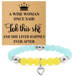 Funny Retirement Beads Bracelets for Women Coworker Leaving Gift for Best Friends Boss Colleagues Going Away Goodbye Farewell Divorce Moving Away Birthday Retired Gifts Beaded Stretch Bracelets