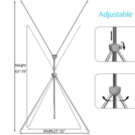 BTDVR 2 Pack X Banner Stand, Adjustable Retractable banner stand with Portable Carry Bag, Fits Banners 23"x63" to 32"x78", Sturdy & Lightweight for Trade Shows, Stores, Restaurant & Party