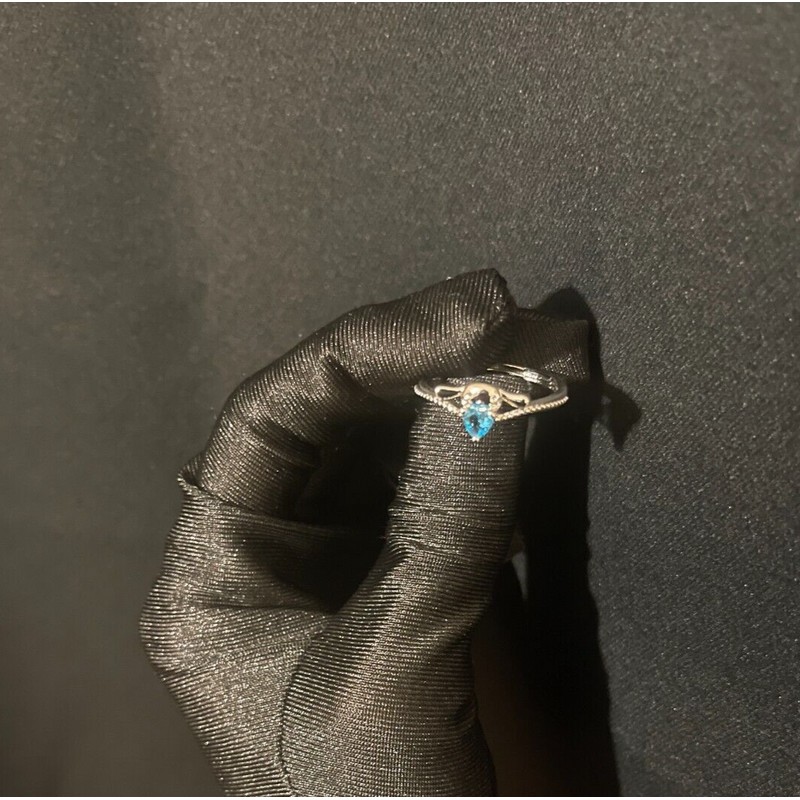 Sanrio Cinnamoroll S925 Sterling Silver Diamond Ring Adjustable Open Ring