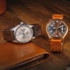 [hemsut h] Genuine Leather Watch Band, Perforated Design, Soft and