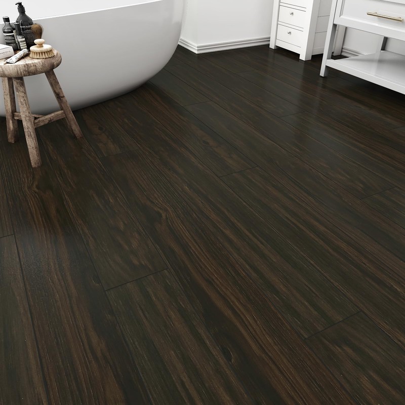 Wallderful 16 Pack Wood Peel and Stick Floor Tile Brown