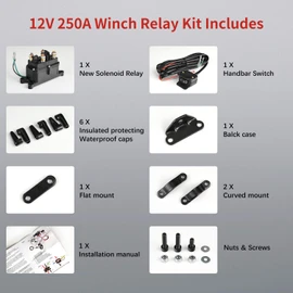 APIELE 12V 250A Winch Solenoid Relay Kit & Winch Rocker Thumb Switch Assy for 2000lbs-5000lbs ATV UTV 4X4 Truck Boat
