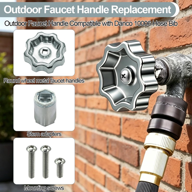 Outdoor Faucet Handle Compatible with Danco 10006 Hose Faucet, Water