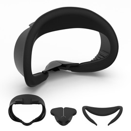 RCstyle Face Cover Compatible with Meta/Oculus Quest 3S Facial Interface Pad, Air-Circulation Design,Comes with Soft Breathable Sweatproof PU Foam Cushion Replacement Pad for Quest 3S Accessories