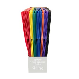 C-Line Two-Pocket Heavyweight Poly Portfolio with 3-Hole Punch, Assorted Colors, Box of 36 (33930-36)