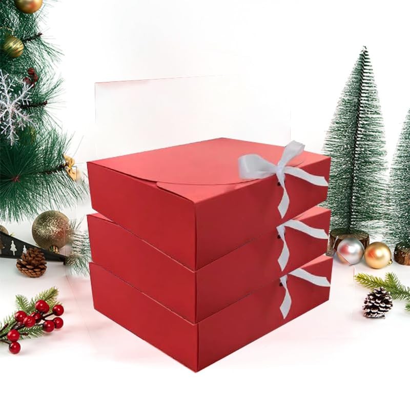 10pack 12.2x 9.84x 3.14 inches Gift Boxes with Lids, White