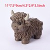 Resin Highland Cow Figurine Highlander Cow Ornaments Highland Cattle Statue