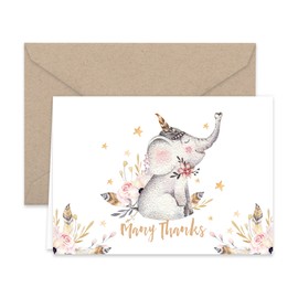 Paper Frenzy Woodland Animals Thank You Note Cards and Kraft Envelopes 24 pack