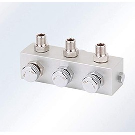 Professional Airbrush Triple Compressed Air Distributor Multiswitch II Individual Vibration For Each Outlet with Seal for Connecting 3 Pistols or Additional Tank Air Distribution Unit Airbrush Connector Dierekt AM or airbrush Hose Airbrush Compressor