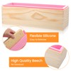 2 Pcs Rectangular Loaf Soap Molds Kit with Wooden Box,