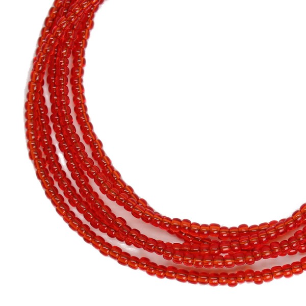 Kathy Bankston Handmade Red Seed Bead Necklace, Thin 1.5mm Single