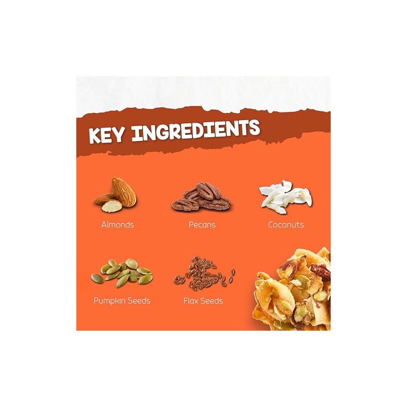 Inno Foods Organic Almond Pecan Clusters, Gluten Free, Keto Friendly,