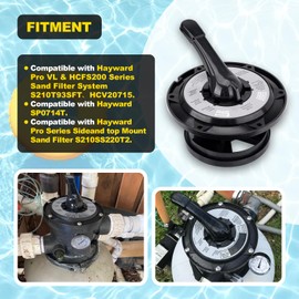 YEHERIT Upgrade SPX0714BA Key Cover and Handle Assembly with O-Ring Compatible with Hayward SP0714T S210S S220T2 Series Vari-Flo XL Multiport Valves