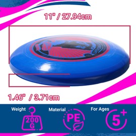 Wham-O Frisbee Heavyweight, 200g,11" Flying Disc for Adults, Durable, Stable Flying, Perfect for Long Distance and Strong Winds Outdoor Activities, Beach Sports, Exceries and Family Fun, 2 Pack