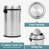 Garvee 17 Gallon Trash Can, Fingerprint-Proof Stainless Steel Swing Top