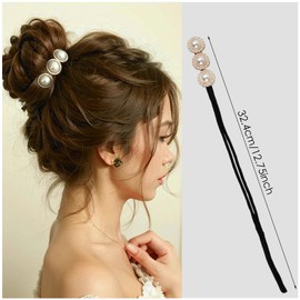 Pack of 2 Pearl Flower Hair Bun Maker, Hairpin Hair Bun Maker, Women's Doughnut Hair Bun Maker, Magic Hair Buns, Magic Hair Bun Maker, Magic Hair Bun Maker for Women