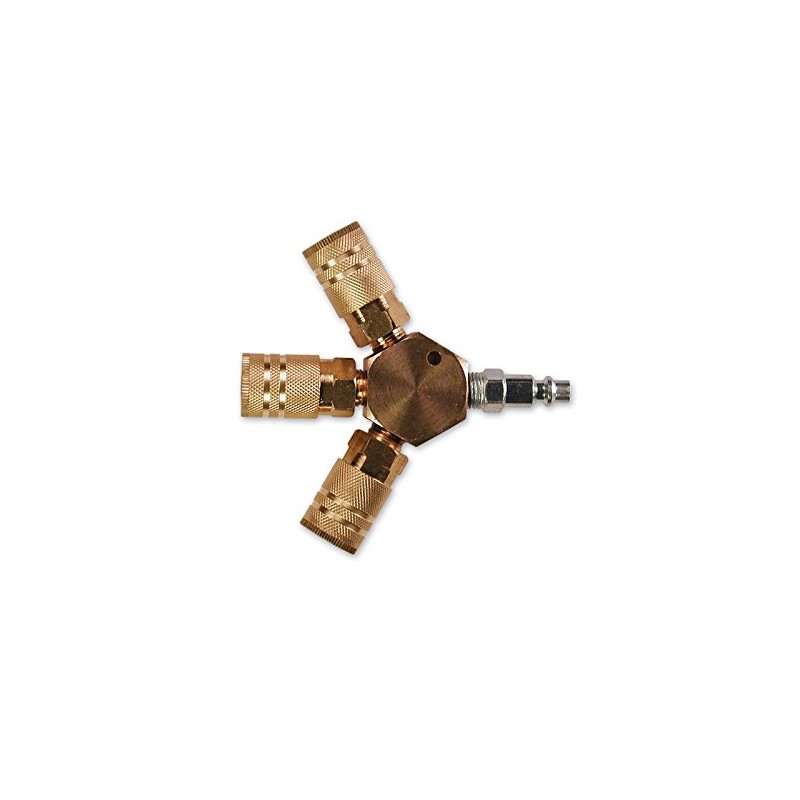 Primefit M1406-5 3-Way Hex Style Air Manifold with Industrial 6-Ball