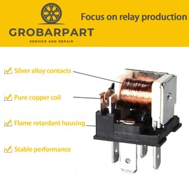 GROBARPART Automotive Relay 2 Packs PC792A-1C-C3-12S-RN-X, G8JN-1C6T-F-R-DC12 Relay 12V 40/30A 5 Pins