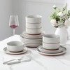 MALACASA Plates and Bowls Sets, 18 Pieces Modern Ceramic Dinnerware