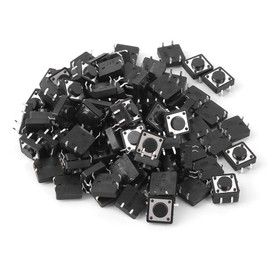 Tact Switch, Push Button Switch, Tactile Push Button Switch, 100pcs Momentary Tactile Push Button Switch, 12 x 12 x 5mm, Interruptor de tachuela con restablecimiento automático, Peso ligero