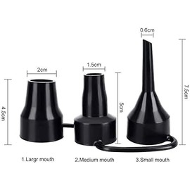 Black Inflatable Pump Adapter Plastic Nozzle Pump Nozzle Head Air Inflator Adaptor Replacement Nozzles 3 Sizes for Home Watering Equipment