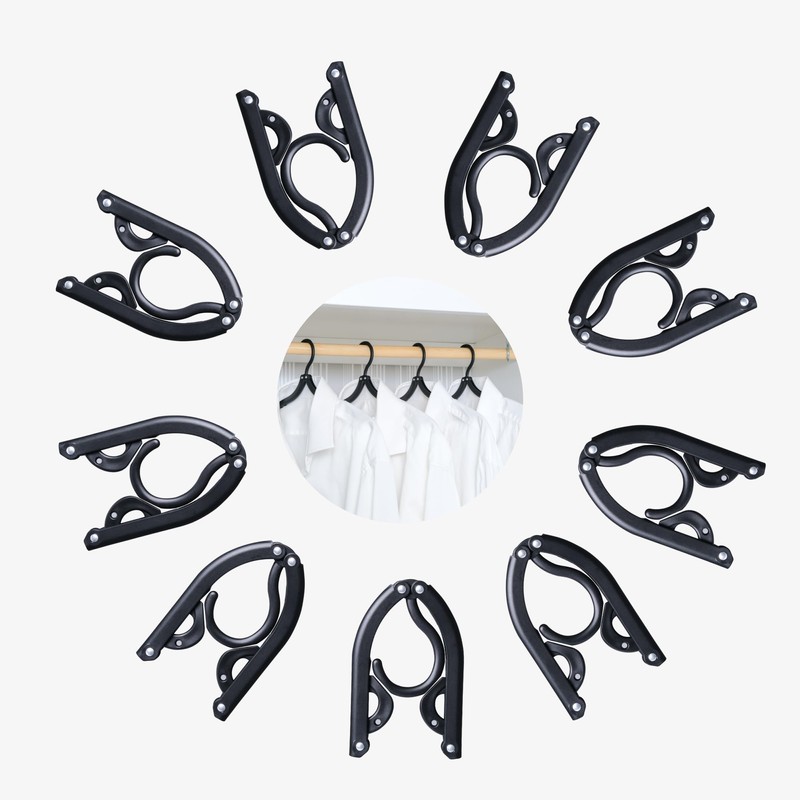 9 Foldable Travel Hangers, Stylish and Durable Plastic Hangers Space