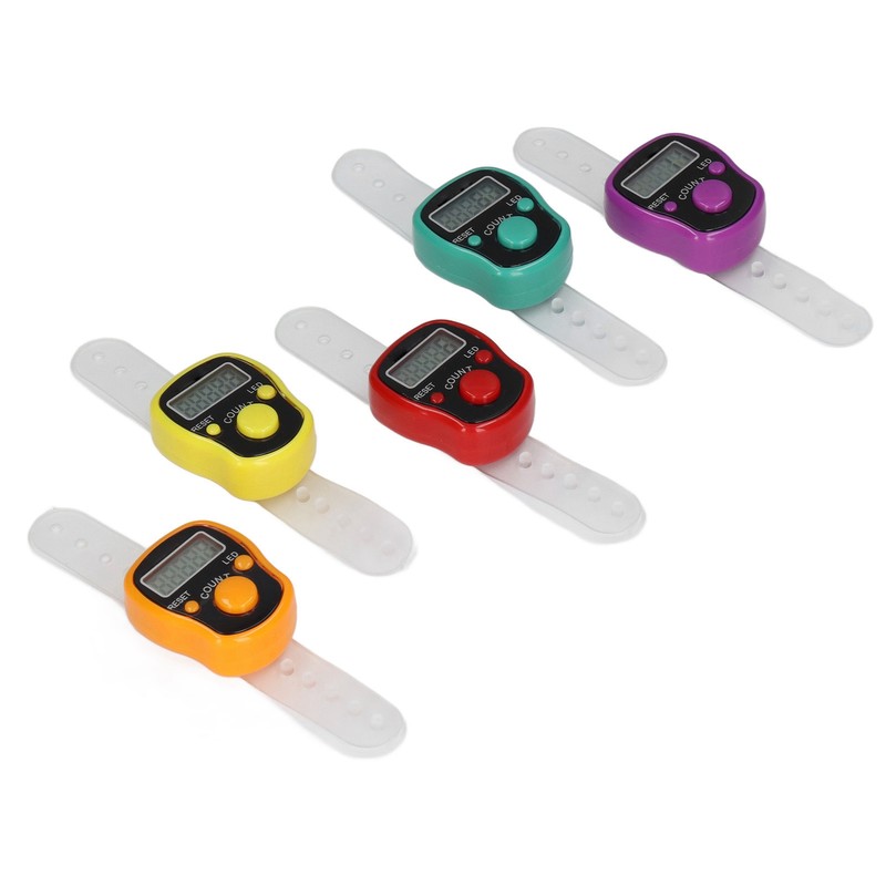 5 Pcs Electronic Finger Counter Portable Lightweight Adjustable Ring Finger