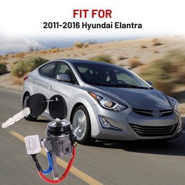 BOMLING Car Lock Cylinder Set Compatible with 2011-2016 Hyundai Elantra 1.8L and 2.0L Models, with Ignition Switch/Front Left Door Lock / 2 Universal Keys - Replace 81910-3XA00