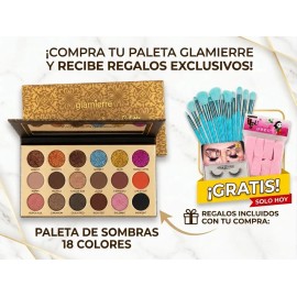 Paleta De Sombras Glamierre 18 Colores + Kit Regalo