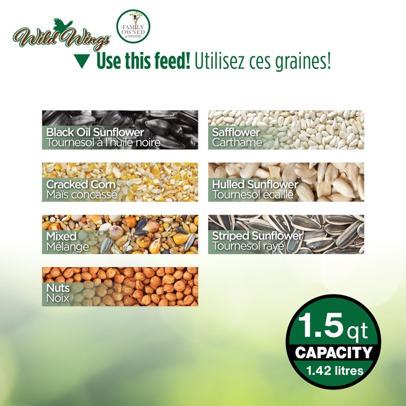 Wild Wings WWCF23 Rot Resistant Cedar Hanging Tray Bird Feeder