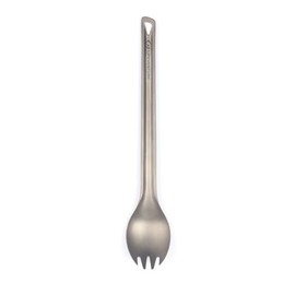 Lifeventure Titanium Long Handled Spork – Ultra Lightweight Extra-Long Spoon Ideal For Camping Or Travel, Silver