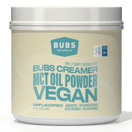 BUBS Naturals MCT Oil Powder - Premium MCT Oil & Keto Coffee Creamer - Vegan & Paleo Friendly - Healthy Coconut Fats + Low Carb - Dairy-Free Energy Source for Shakes, Smoothies & Baking (10.6 oz)