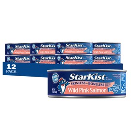 StarKist Wild Pink Salmon, Skinless, Boneless, 5 Ounce (Pack of 12)