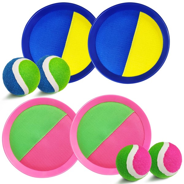 Jalunth Ball Racket Scratch Games – Toy Beach Garden Pool Outdoor Indoor Outdoor Park Yard Game for 1 2 3 5 4 6 7 8 9 10 11 Years Child Girl Boy Baby Adult Family Easter Gift