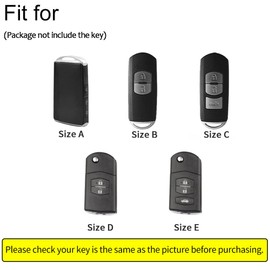 ontto Leather Car Key fob Cover fit for Mazda 3 Alexa Keyring for Mazda 3 CX-30 CX-5 CX-9 Mazda 3 Sedan 2019 2020 Accessories Key case Key Holder Keychain Protector 3 Buttons Pink A