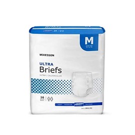 Adult Disposable Ultra Brief Diaper, Medium, Heavy Absorbency, Tab Closure, McKesson BRULMD - Case of 96