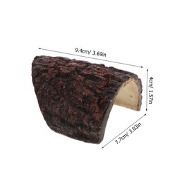 BESPORTBLE Large Reptile Hide Cave for Gecko Bearded Dragon and Snake Reptile Cave for Aquarium and Terrarium Realistic Resin Tree Trunk Decoration