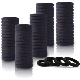 Triko Paquete de 100 Ligas para el cabello, Coleteros para Mujer, Ligas Elásticas para Cabello Grueso, Sin Costuras, Ideales como Ligas para Coleta, Suaves y Resistentes (Negro)