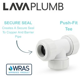 LavaPlumb Push Fit Plumbing Fittings 15mm 22mm White Pushfit Elbow Tee Coupler for Barrier & Copper Pipe WRAS Approved