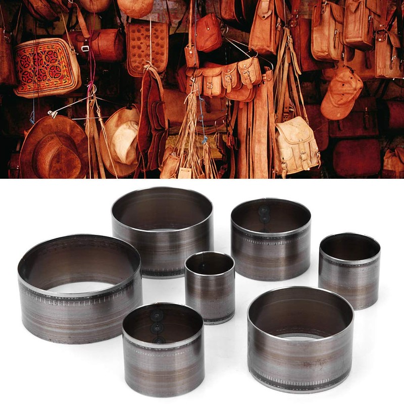 7 Pcs Round Leather Cookie Cutters 20-50mm Round Shape Punch