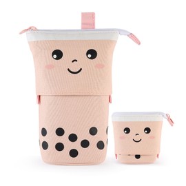 Nicphyn Pencil Case, Pencil Case Girls, Telescopic Pencil Case, Stand Pencil Case, Pencil Case Zip, Retractable Pencil Case for Office Supplies, School and Family (Pink)