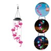 Happyyami Solar-Flamingo Solar Light for the Garden, Solar Wind Bell