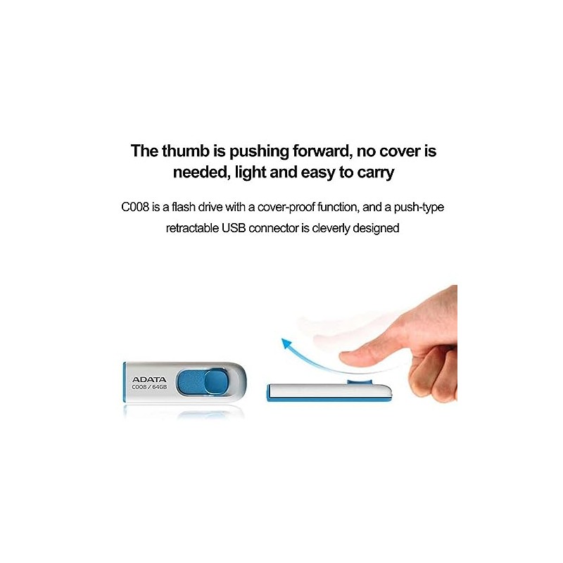 ADATA, memoria flash drive, USB 2.0, 16 GB, deslizable, modelo