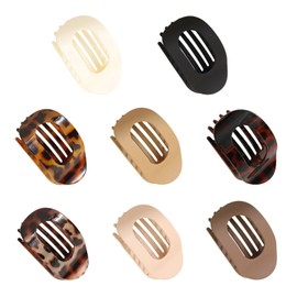 Pack of 8 Women's Hair Clips, Flat Hair Clips, Oval Hair Clips, Curly Hair Clips, Side Bangs Hair Clips, Simple Ladies Hair Clips